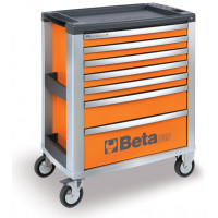 Wózek narzędziowy pomarańczowy z 7 szufladami Beta 3900/C39-7/O