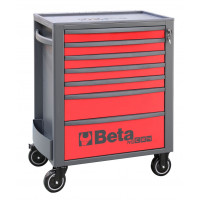 Wózek narzędziowy pusty z 7 szufladami czerwono-szary Beta 2400/RSC24/7-R