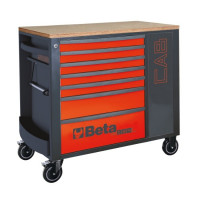 Wózek narzędziowy z 7 szufladami i szafką czerwony Beta 2400/RSC24L-CAB/R