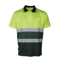 Koszulka Polo ostrzegawcza Contrast Vizwell VWPS13YDG ( żółto-zielona)