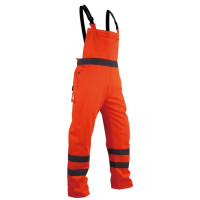 Spodnie robocze ostrzegawcze pomarańczowa na szelkach Vizwell VWTC08O