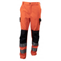 Spodnie robocze ostrzegawcze pomarańczowo-czarne Vizwell VWTC149OB