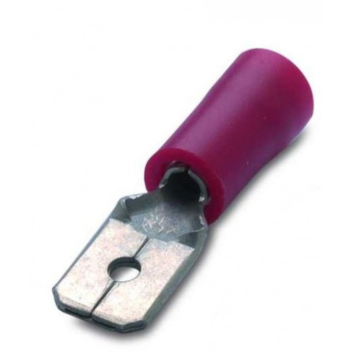 Wsuwki izolowane z antywibracyjną tulejką miedzianą czerwoną PVC 100szt. BM Group 00180 - przekrój: 0.25-1.5mm2