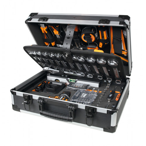 Zestaw 146 szt. narzędzi z wiertarką akumulatorową 12V w walizce, model BW2056E/12V