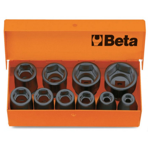 Komplet 10 nasadek udarowych w pudełku metalowym Beta 710/C10 - rozmiary: 7-22mm