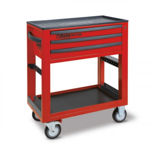 Wózek narzędziowy z 3 szufladami, z zestawem narzędzi, 189 elementów, czerwony, model BW5000S/R/3M