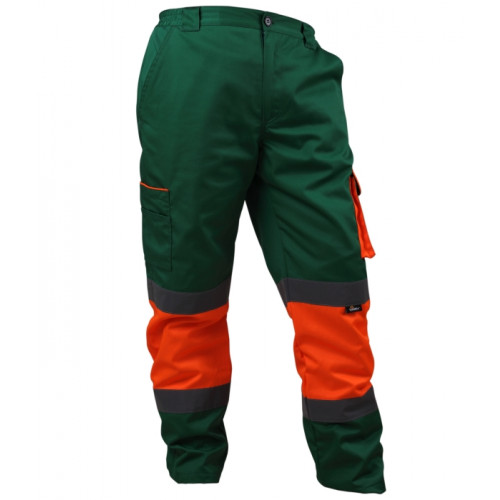 Spodnie robocze ostrzegawcze  Vizwell VWTC07-BOG (pomarańczowo-zielony)