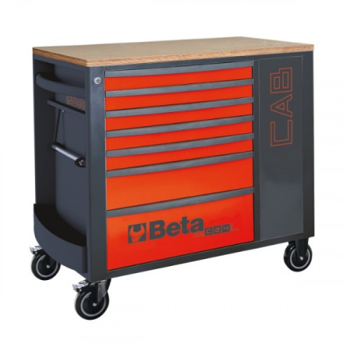 Wózek narzędziowy z 7 szufladami i szafką czerwony Beta 2400/RSC24L-CAB/R