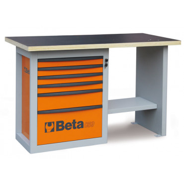 Stół warsztatowy „ENDURANCE” z szafką narzędziową z sześcioma szufladami, model krótki - Beta C59C - 5900C