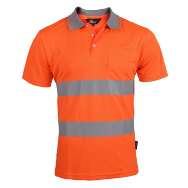 Koszulka polo Coolpass ostrzegawcza pomarańczowa Vizwell VWPS01-AO